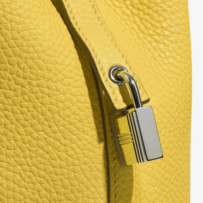 High-End Hermès Inspired Picotin 18 Taurillon Clemence Lime PHW - Direct Luxury Fashion - Image 6