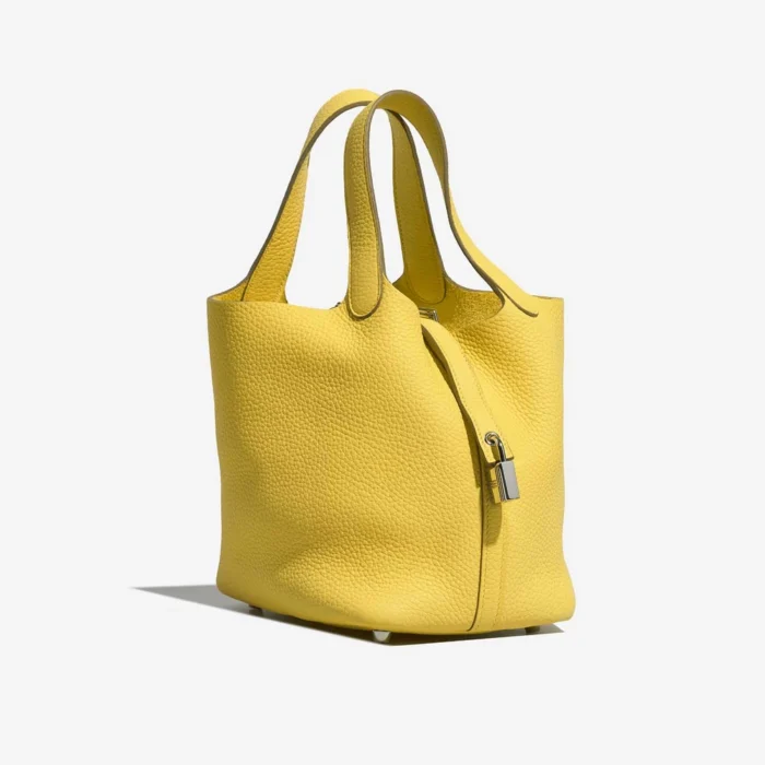 High-End Hermès Inspired Picotin 18 Taurillon Clemence Lime PHW - Direct Luxury Fashion - Image 5