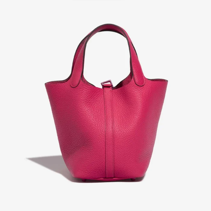 High-End Hermès Inspired Picotin 18 Taurillon Clemence Rose Mexico Pink HW - Direct Luxury Fashion - Image 3