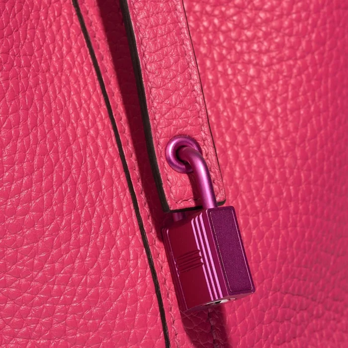 High-End Hermès Inspired Picotin 18 Taurillon Clemence Rose Mexico Pink HW - Direct Luxury Fashion - Image 6