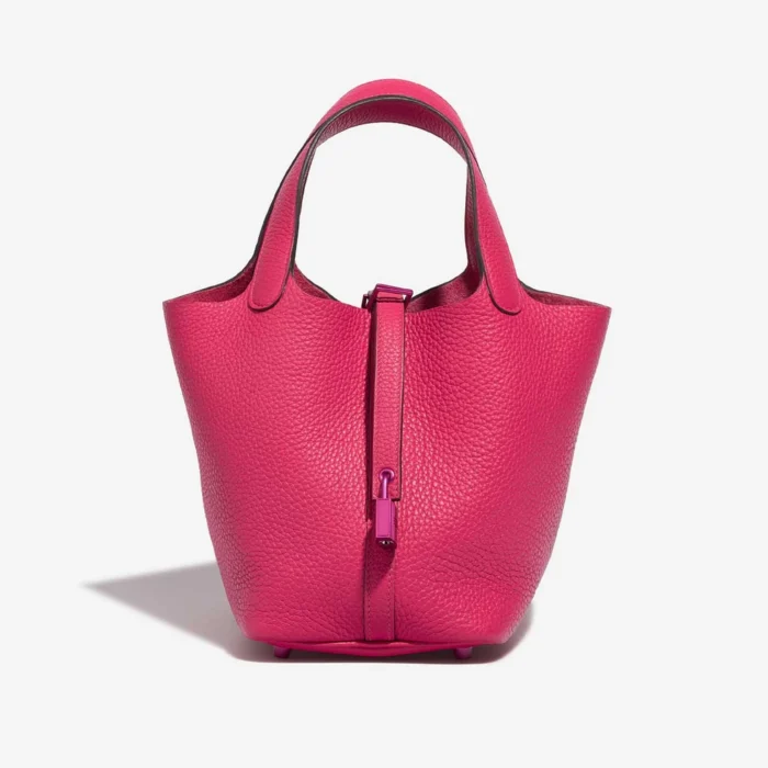 High-End Hermès Inspired Picotin 18 Taurillon Clemence Rose Mexico Pink HW - Direct Luxury Fashion