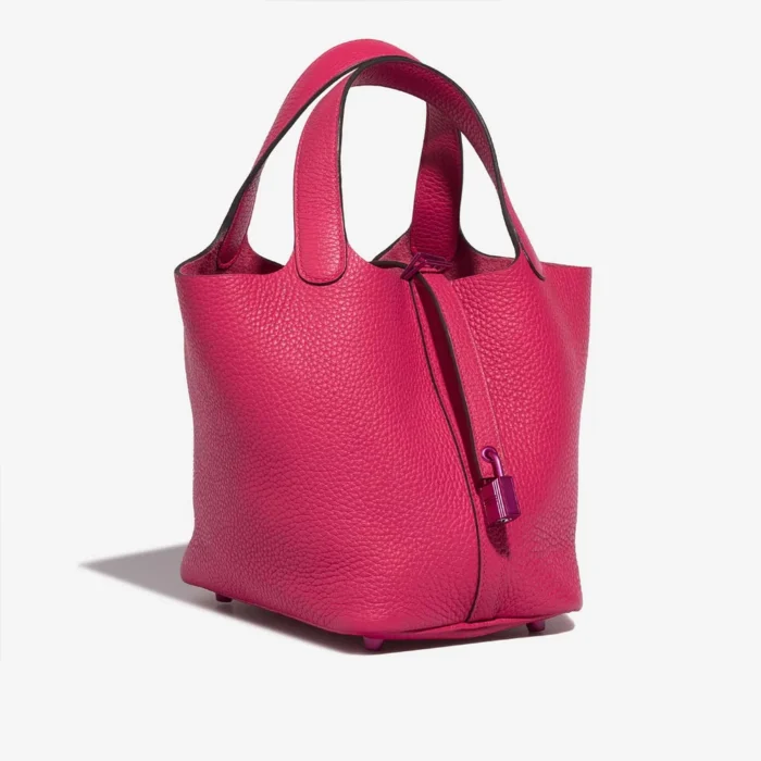 High-End Hermès Inspired Picotin 18 Taurillon Clemence Rose Mexico Pink HW - Direct Luxury Fashion - Image 5