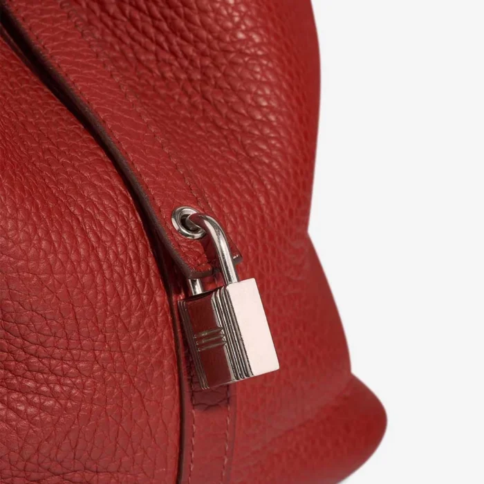 High-End Hermès Inspired Picotin 22 Clemence Rouge Grenat PHW - Direct Luxury Fashion - Image 6
