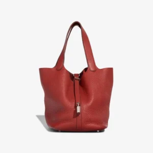 High-End Hermès Inspired Picotin 22 Clemence Rouge Grenat PHW - Direct Luxury Fashion