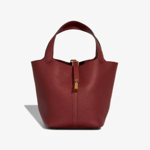 High-End Hermès Inspired Picotin 22 Clemence Rouge H GHW - Direct Luxury Fashion