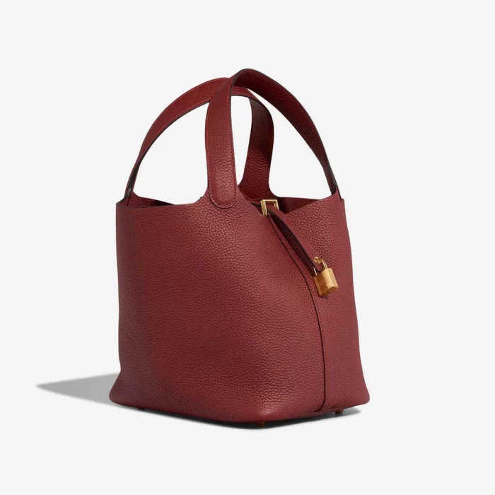High-End Hermès Inspired Picotin 22 Clemence Rouge H GHW - Direct Luxury Fashion - Image 5