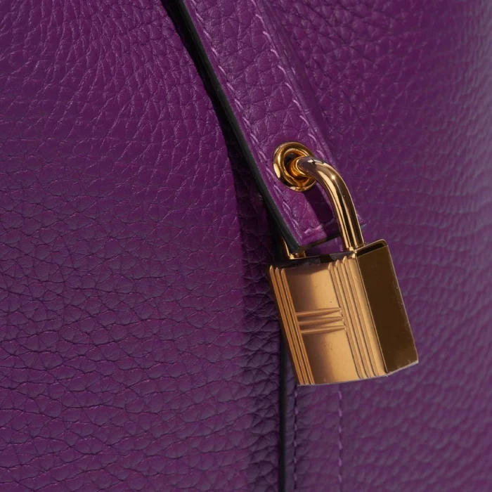 High-End Hermès Inspired Picotin 22 Taurillon Clemence Anemone GHW - Direct Luxury Fashion - Image 6