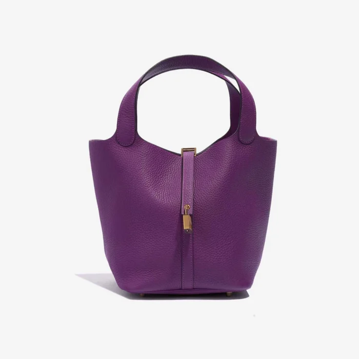 High-End Hermès Inspired Picotin 22 Taurillon Clemence Anemone | DLF