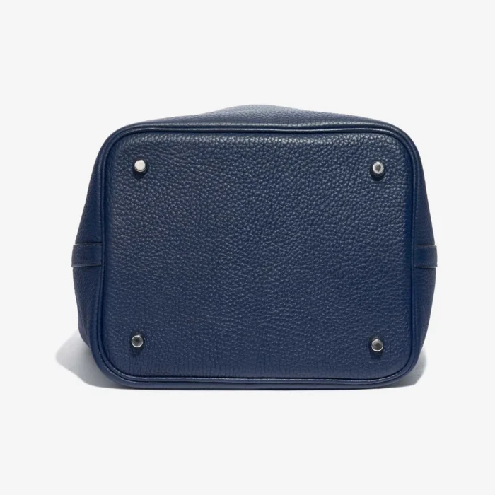 High-End Hermès Inspired Picotin 22 Taurillon Clemence Blue Saphir PHW - Direct Luxury Fashion - Image 3