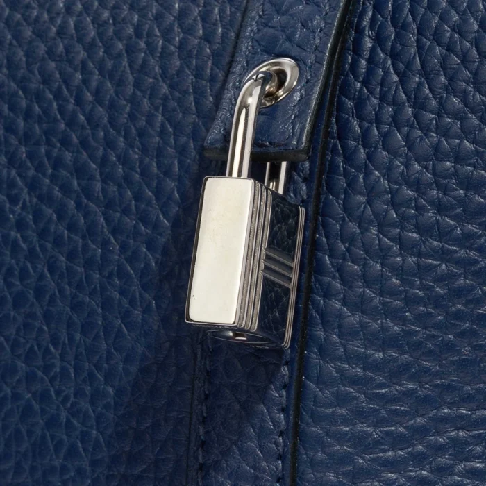 High-End Hermès Inspired Picotin 22 Taurillon Clemence Blue Saphir PHW - Direct Luxury Fashion - Image 7