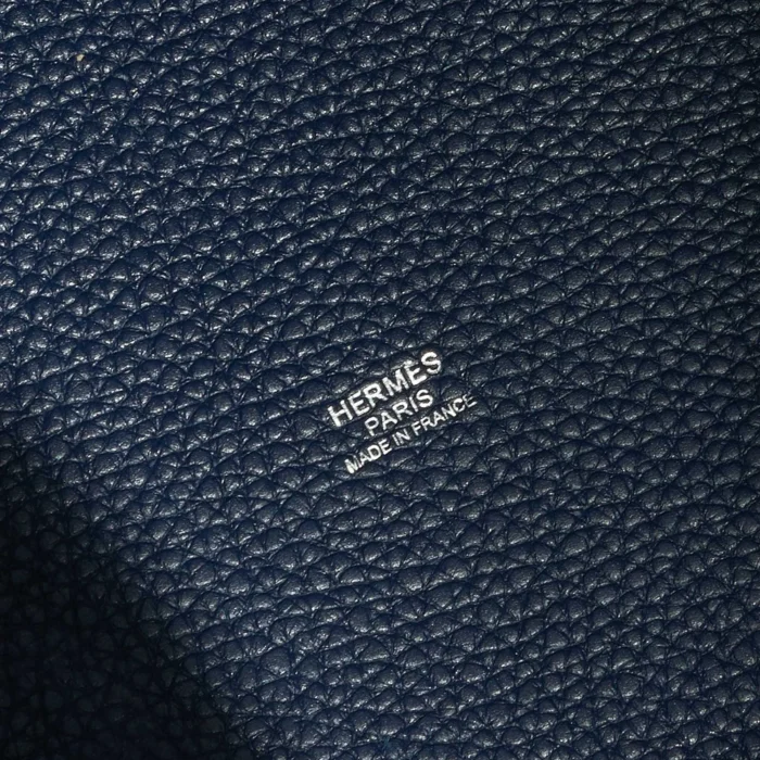 High-End Hermès Inspired Picotin 22 Taurillon Clemence Blue Saphir PHW - Direct Luxury Fashion - Image 6