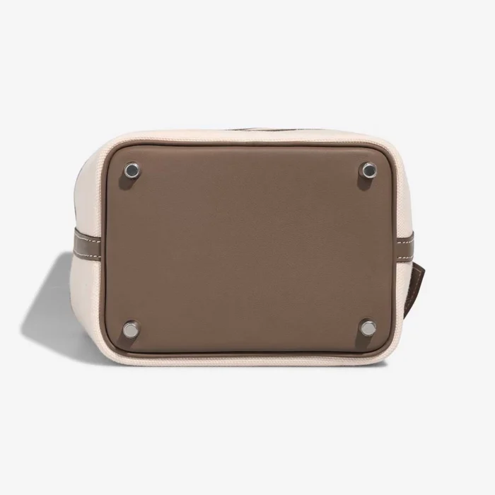 High-End Hermès Inspired Picotin Cargo 18 Toile Goeland/Swift Ecru/Etoupe PHW - Direct Luxury Fashion - Image 4