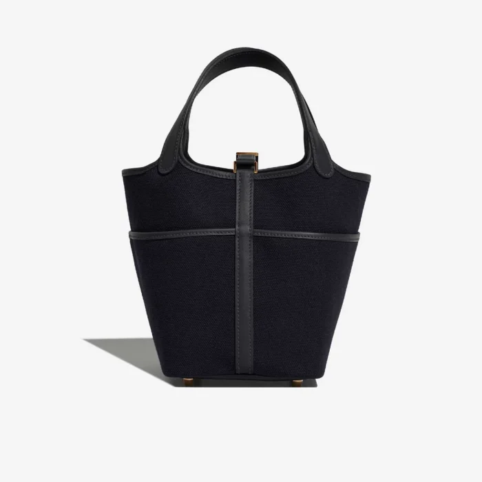 High-End Hermès Inspired Picotin Cargo 18 Toile/Swift Blue Marine/Caban GHW - Direct Luxury Fashion - Image 3