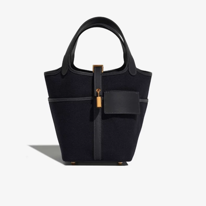 High-End Hermès Inspired Picotin Cargo 18 Blue Marine GHW