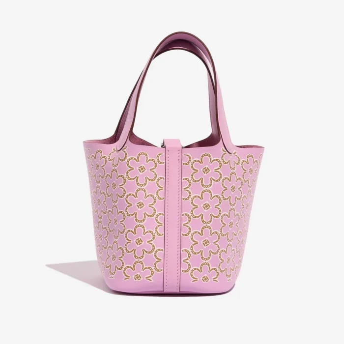 High-End Hermès Inspired Picotin Micro Lucky Daisy Swift Mauve Sylvestre PHW - Direct Luxury Fashion - Image 3