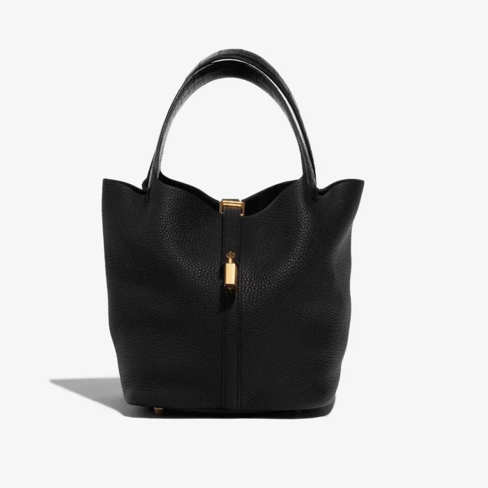 Hermès Inspired Picotin Touch 22 Black GHW - Direct Luxury