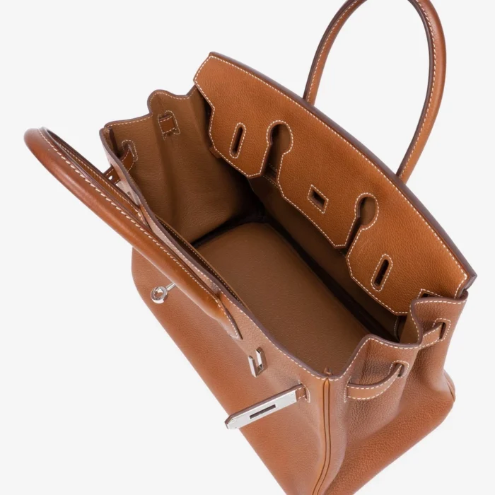 Mirror Quality Hermès Birkin 30 Barenia Fauve PHW - Replica Handbags - Image 4