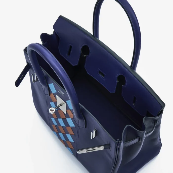 Mirror Quality Hermès Birkin 30 Swift Tressage PHW - Replica Handbags - Image 5