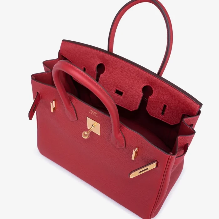 Mirror Quality Hermès Birkin 30 Togo Rouge Vif GHW - Replica Handbags - Image 5