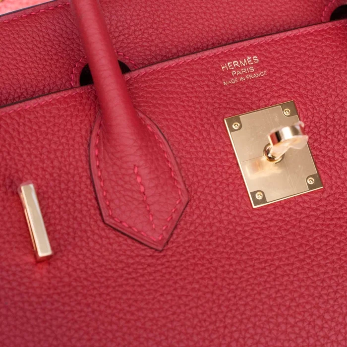 Mirror Quality Hermès Birkin 30 Togo Rouge Vif GHW - Replica Handbags - Image 6