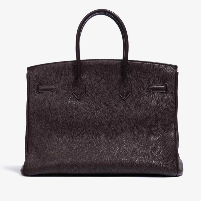 Mirror Quality Hermès Birkin 35 Clemence Chocolate GHW - Replica Handbags - Image 2