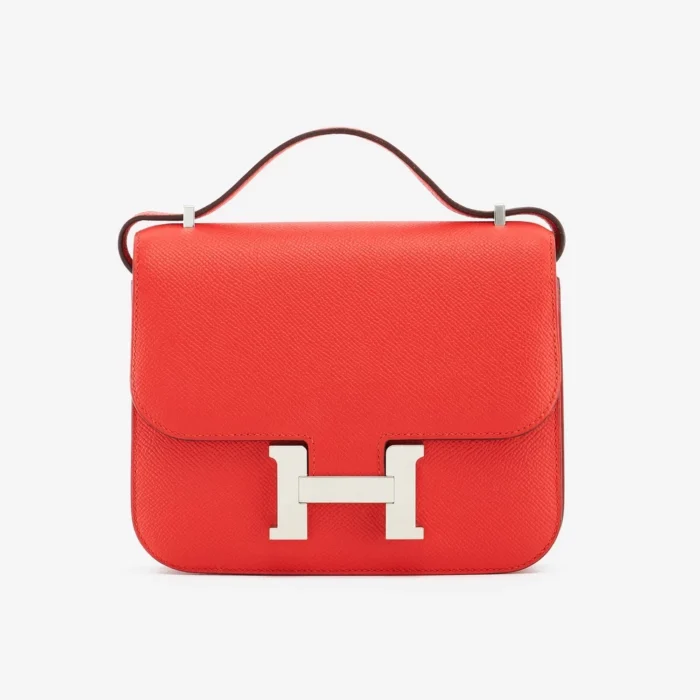 Mirror Quality Hermès Constance 18 Mini Rouge Tomate PHW Replica