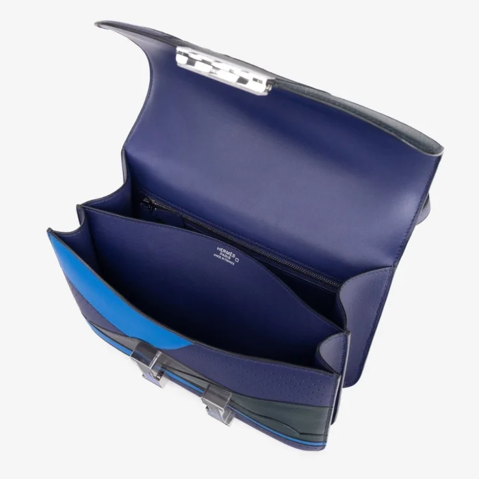 Mirror Quality Hermès Constance 24 Endless Road Alligator/Lizard Bleu Encre/Bleu Zellige/Vert Cypres/Bleu Nuit PHW - Replica Handbags - Image 5