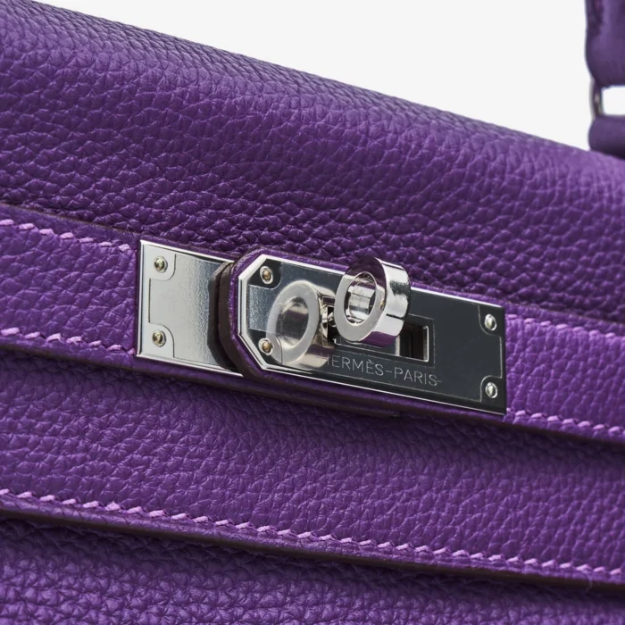 Mirror Quality Hermès HSS Kelly 28 Togo Anemone/Rose Pourpre PHW - Replica Handbags - Image 7