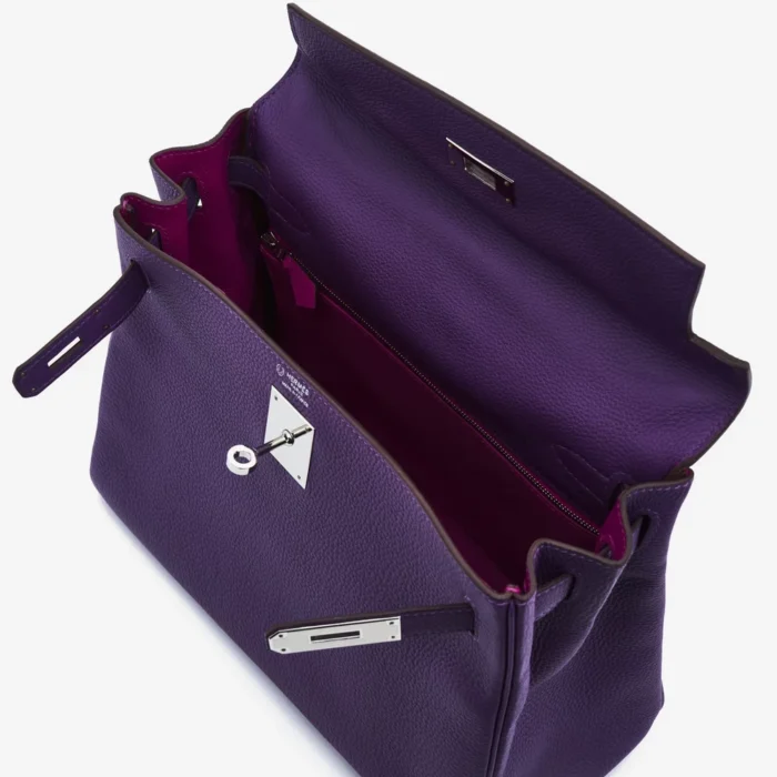 Mirror Quality Hermès HSS Kelly 28 Togo Anemone/Rose Pourpre PHW - Replica Handbags - Image 5