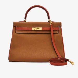 Mirror Quality Hermès HSS Kelly 35 Togo Gold/Brique GHW Replica
