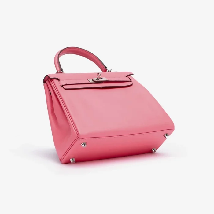 Mirror Quality Hermès Kelly 25 Swift Rose Azalee PHW - Replica Handbags - Image 3