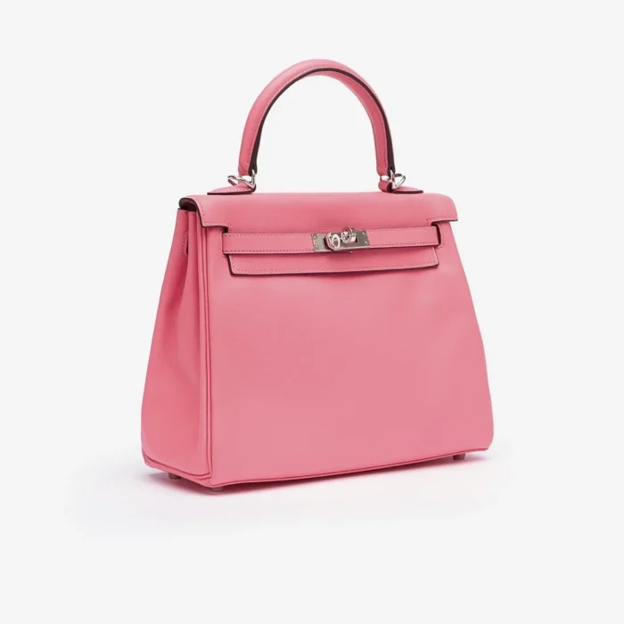 Mirror Quality Hermès Kelly 25 Swift Rose Azalee PHW - Replica Handbags - Image 4