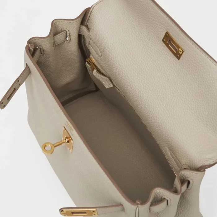 Mirror Quality Hermès Kelly 25 Togo Beton GHW - Replica Handbags - Image 5