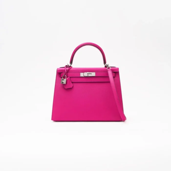 Mirror Quality Hermès Kelly 28 Epsom Pourpre PHW Replica