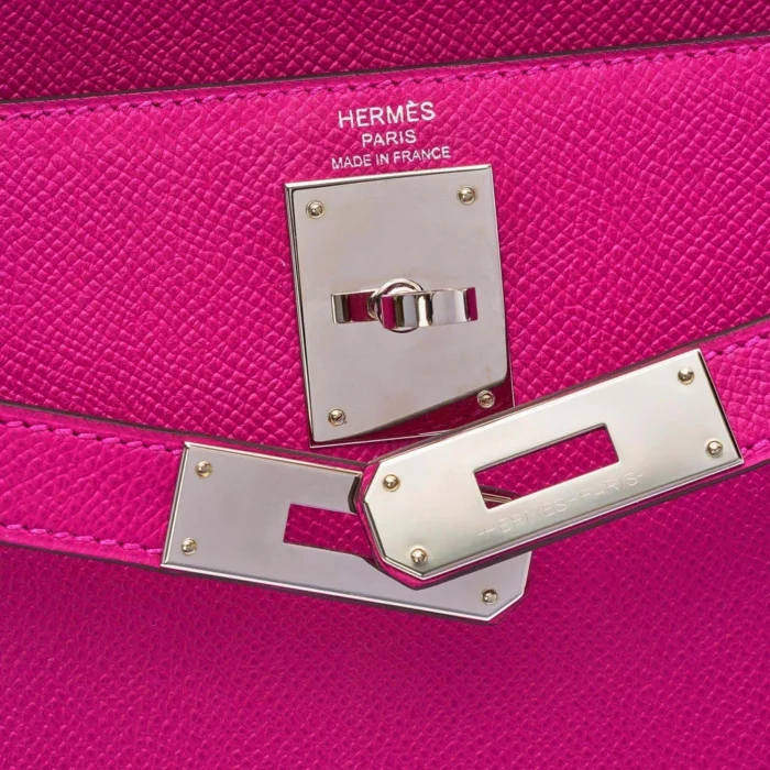 Mirror Quality Hermès Kelly 28 Epsom Pourpre PHW - Replica Handbags - Image 6