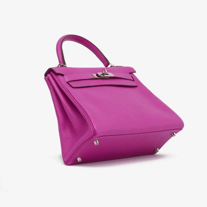 Mirror Quality Hermès Kelly 28 Togo Magnolia PHW - Replica Handbags - Image 3