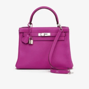 Mirror Quality Hermès Kelly 28 Togo Magnolia PHW - Replica Handbags