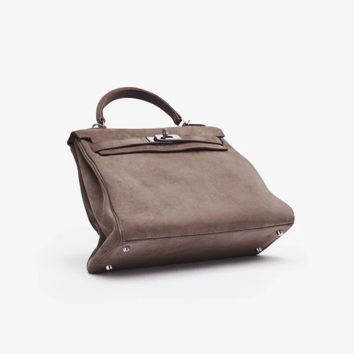 Mirror Quality Hermès Kelly 32 Doblis Taupe PHW - Replica Handbags - Image 3