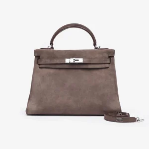 Mirror Quality Hermès Kelly 32 Doblis Taupe PHW – Replica Handbags