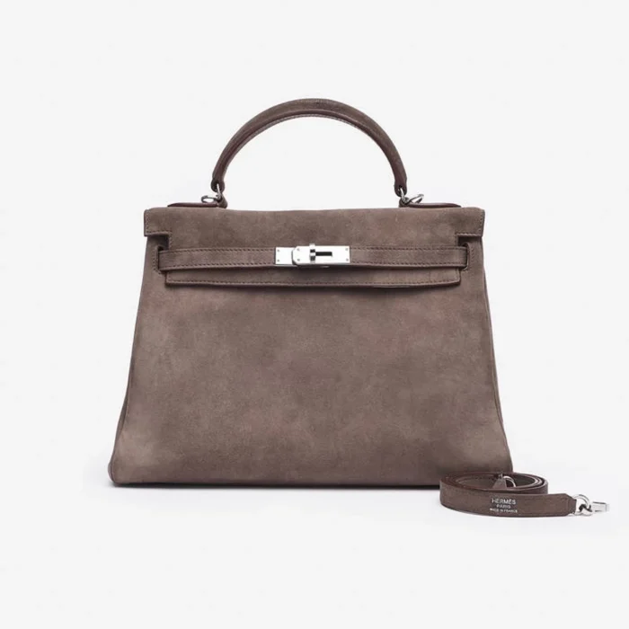 Mirror Quality Hermès Kelly 32 Doblis Taupe PHW – Replica Handbags