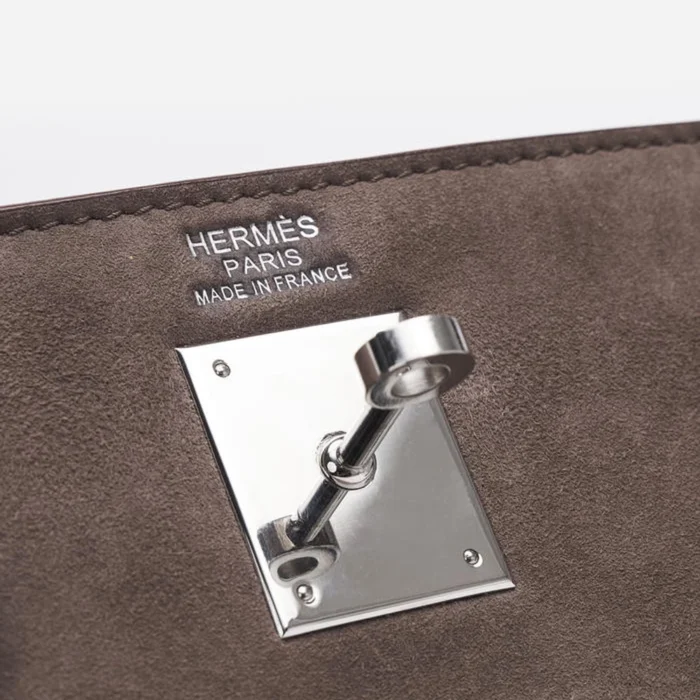 Mirror Quality Hermès Kelly 32 Doblis Taupe PHW - Replica Handbags - Image 6