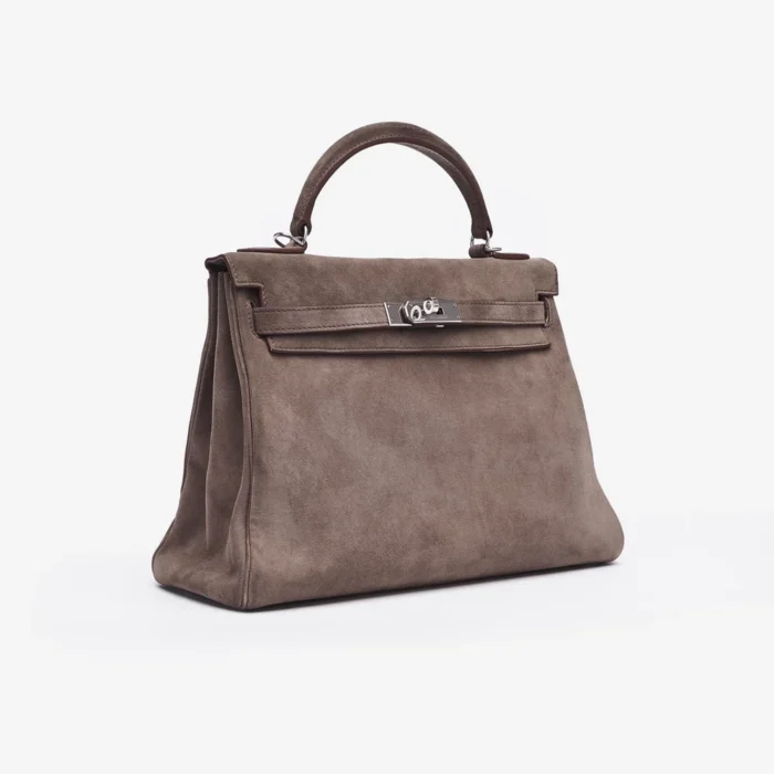 Mirror Quality Hermès Kelly 32 Doblis Taupe PHW - Replica Handbags - Image 4