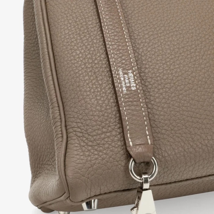 Mirror Quality Hermès Kelly 35 Clemence Etoupe PHW - Replica Handbags - Image 6