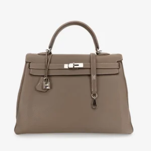 Mirror Quality Hermès Kelly 35 Clemence Etoupe PHW | Replica Bags
