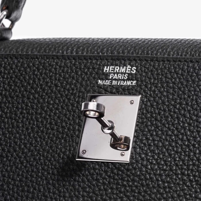 Mirror Quality Hermès Kelly 35 Togo Black PHW - Replica Handbags - Image 6