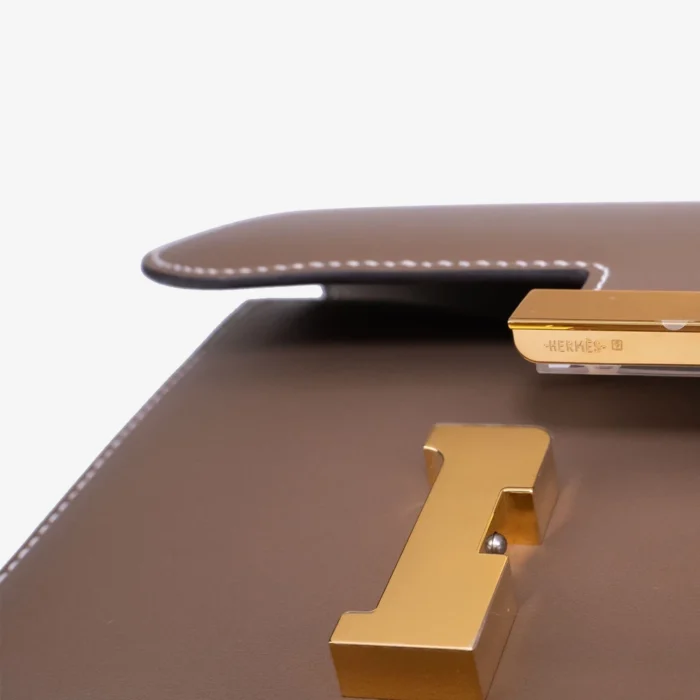 Mirror Quality Hermès Mini Constance Tadelakt Etoupe GHW - Replica Handbags - Image 7