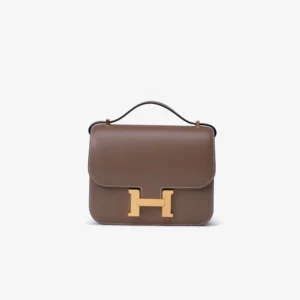 Mirror Quality Hermès Mini Constance Tadelakt Etoupe GHW - Replica Handbags