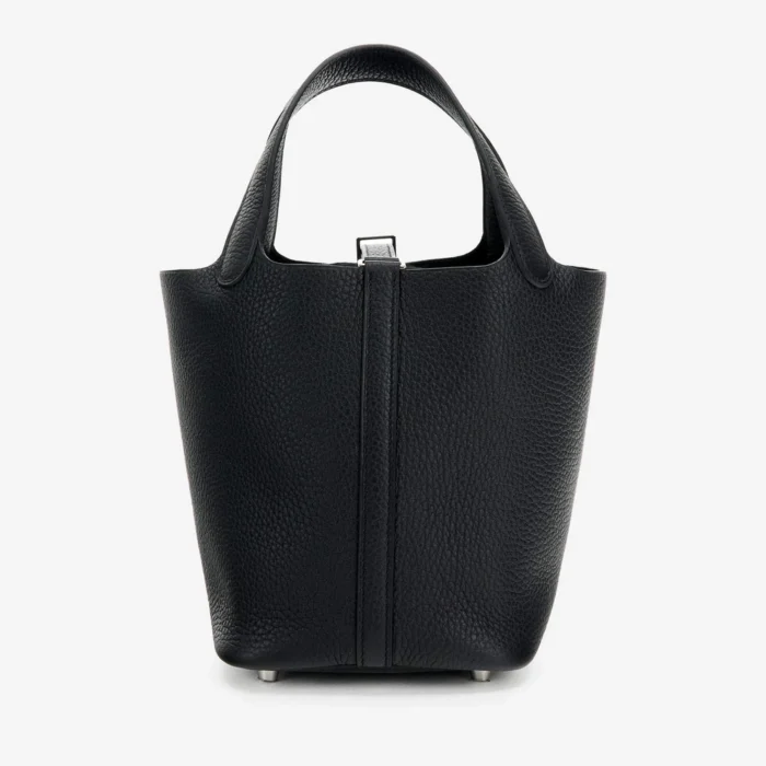 Mirror Quality Hermès Picotin 18 Clemence Black PHW - Replica Handbags - Image 2