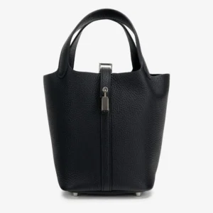 Mirror Quality Hermès Picotin 18 Clemence Black PHW | DLF