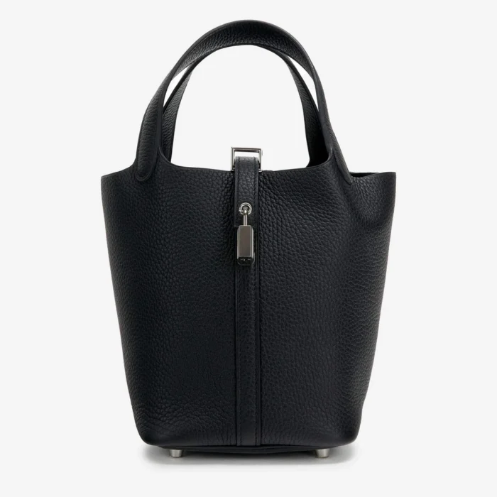 Mirror Quality Hermès Picotin 18 Clemence Black PHW | DLF